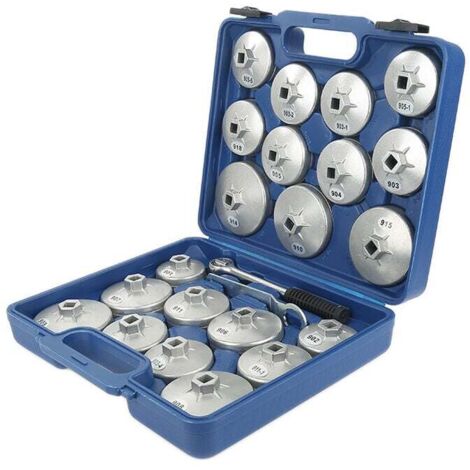 23 Pcs Clef pour Filtre à Huile, Bouchons d'huile en Alu, Outil de Changement d'huile