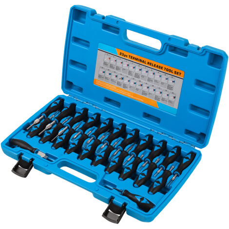 23 Pcs Terminal Removal Tool Kit, Outil de Démontage de Voiture de Câblage, Electrique Outil d'extraction de Broches de Connecteurs, électriques Terminals Enlèvement Outil Set