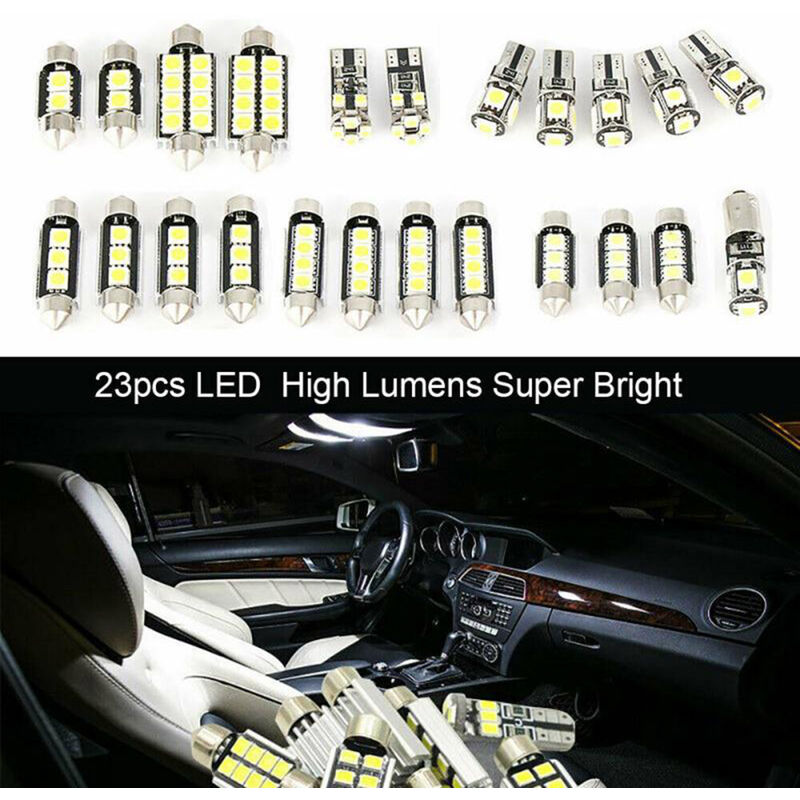 23 pieces Super Bright 5050 SMD ampoules LED voiture interieur lumieres dome lumieres LED porte lumieres plaque d'immatriculation lumieres