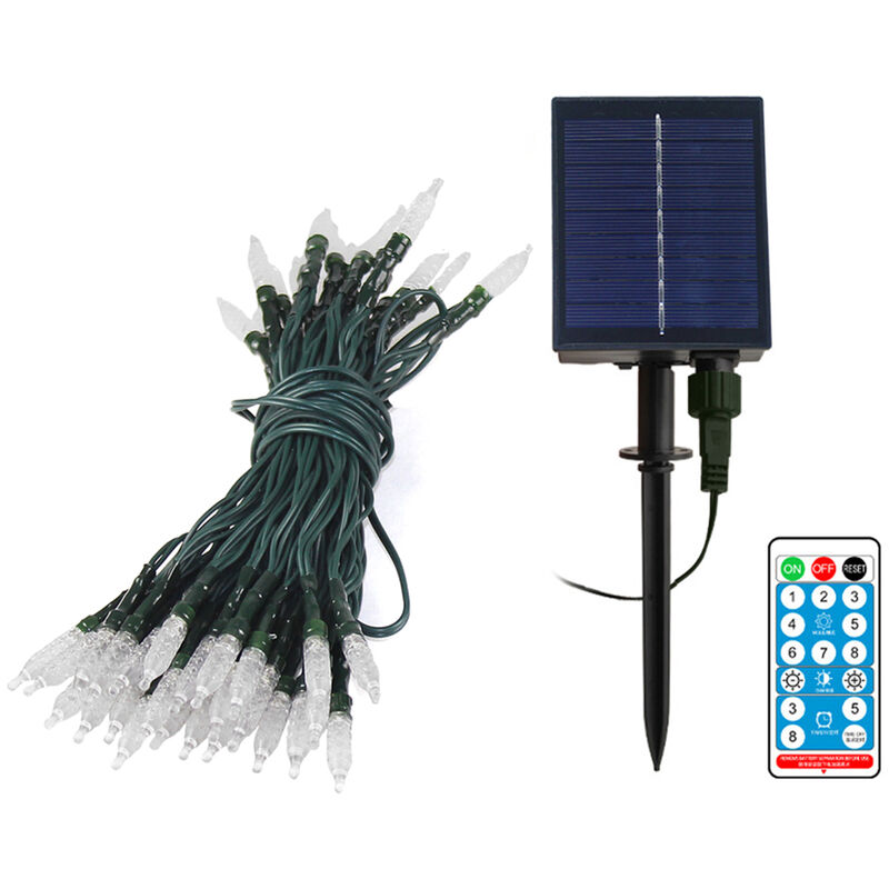 

23 pies / 50leds lampara de cuerdas de alambre de cobre a prueba de agua Hada secuencia solar del LED Luces de Navidad Luces decorativas para el