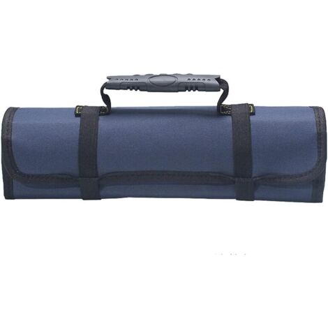 23 Pocket Tool Bag Roll Up，Heavy Duty Tool Roll Bag with Zipper Pouch, Portable Wrench Roll Pouches & Tool Pockets, Fold-able Tool Bags, Tool Organizer Storage Bag(Blue)