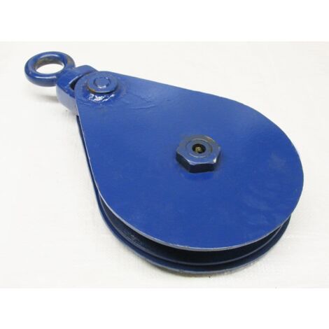 2.3 Ton 10" Tong Block With Swivel Round Eye - 19MM Wire Rope Safety Lifting