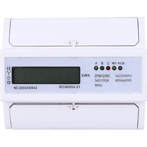230 / 400V 5-100A Compteur électrique numérique kWh Consommation d'énergie Compteur triphasé KWh avec écran LCD