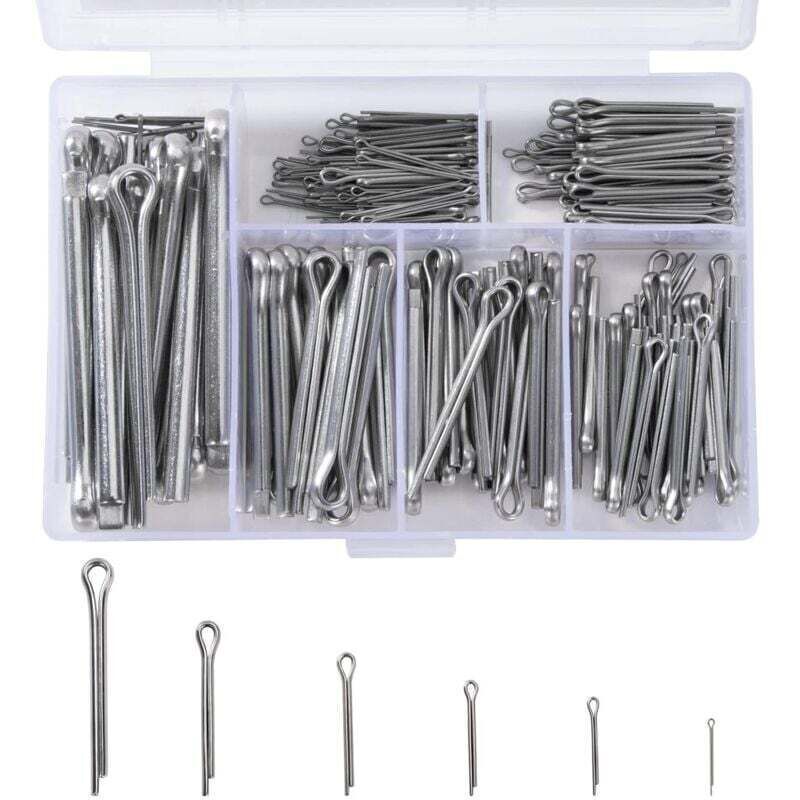 Image of 230-teiliges Edelstahl-Splinten-Sortiment M1 M2 M2,5 M3 M4 M5 mit Aufbewahrungsbox