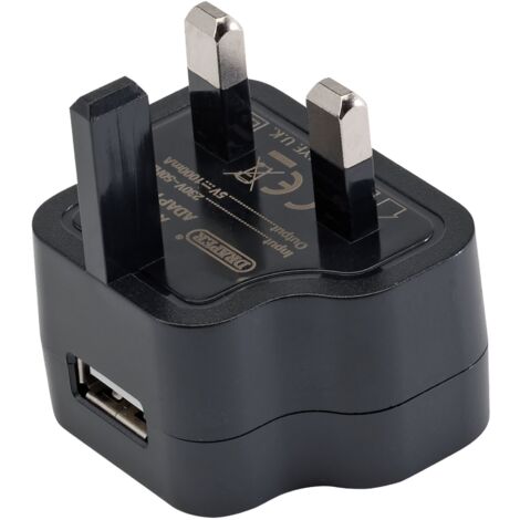 230V 1-Amp USB Wall Charger (UK Plug) – Compatible with Smartphones and Devices, Model 93038