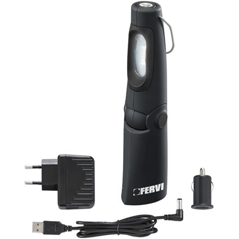 230V LÁMPARA DE LED RECARGABLE MAGNÉTICA LUZ ANTORCHA CON GANCHO FERVI 0889