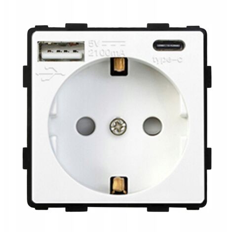 230V weiße Steckdose, USB-Netzteil, RTX SH