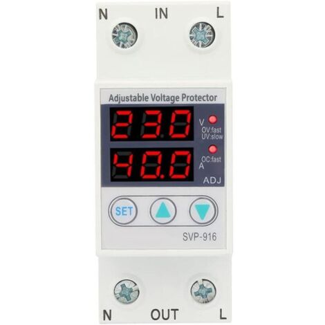 230VAC Current Protector, Single Phase 40A, Intelligent Adjustable Overvoltage and Undervoltage
