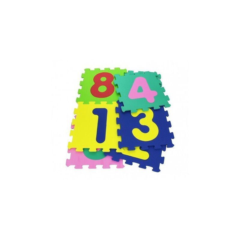 232026 Tapis puzzle coloré chiffres 10 pièces 29,5 x 29,5 x 8 cm coloré