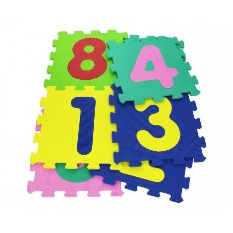 232026 Tapis puzzle coloré CHIFFRES 10 pièces 29,5 x 29,5 x 8 cm coloré