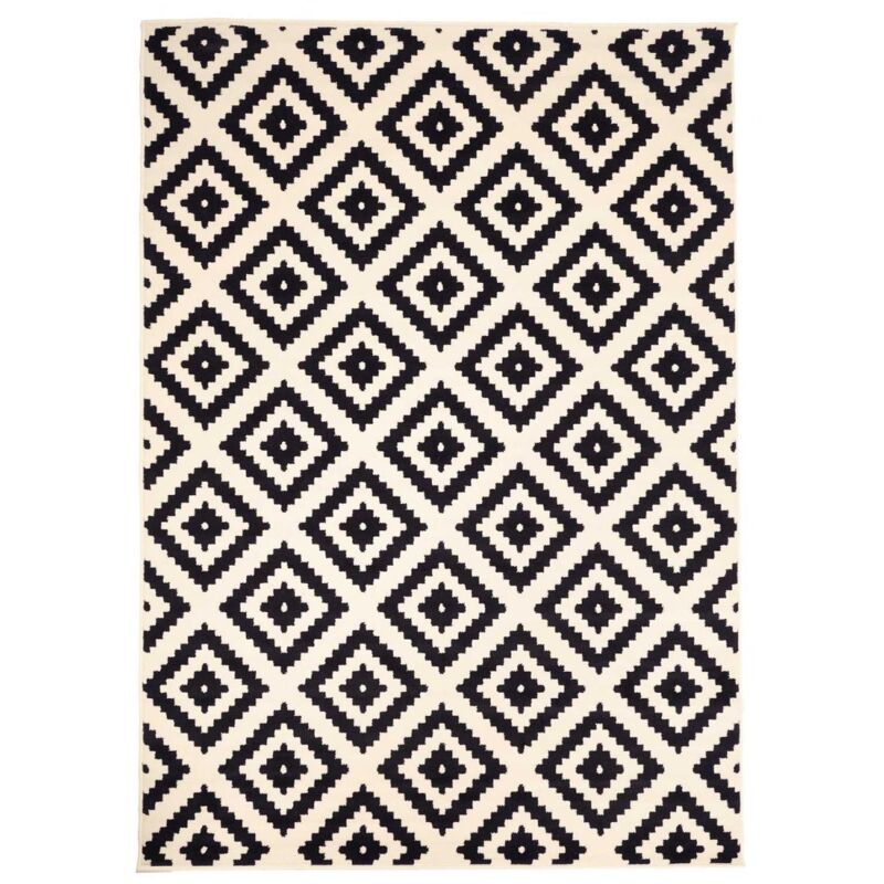 Tapis salon et chambre 140x200 crème rectangle tissé motif scandinave AF1 roma