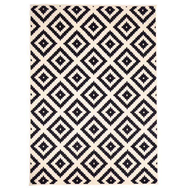 Tapis salon et chambre 160x225 crème rectangle tissé motif scandinave AF1 ROMA