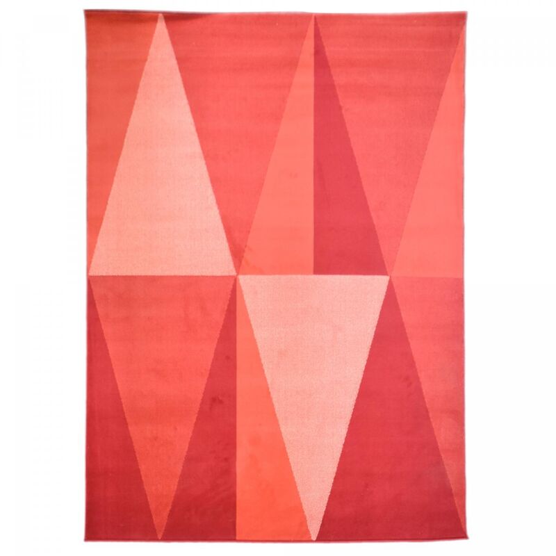 Unamourdetapis - Tapis Chambre 60x110 rouge rectangle tissé motif géométrique AF2 bigtri