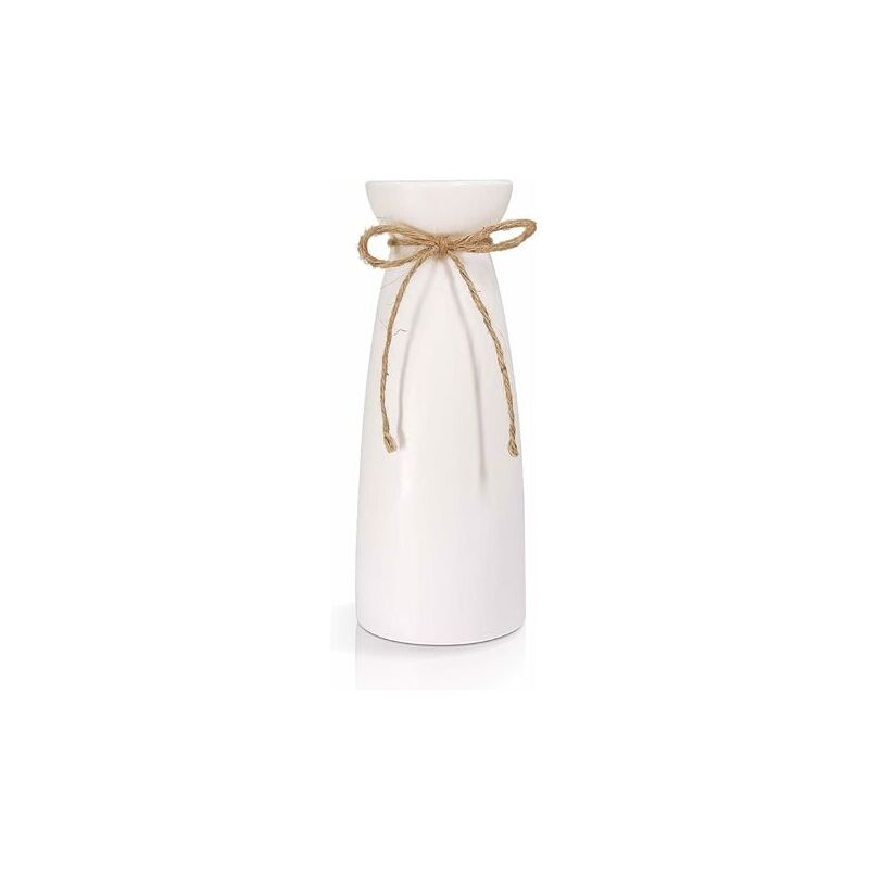 Yzmrbdqc - Hauteur 23 cm Vase Conique en Céramique Blanche , Grand Moderne Haut Vase Decoratif pour Centre de Table Deco