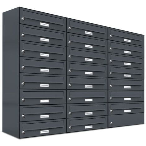 23er Briefkasten Anthrazit Anlage 23 Fach Wandbriefkasten Postkasten
