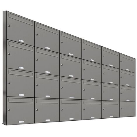 23er Premium Briefkasten Aluminiumgrau RAL Farbe 9007 für Außen Wand Postkasten 6x4