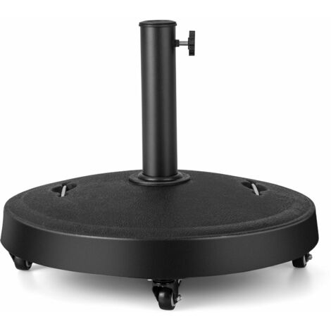 23KG Round Resin Umbrella Base Outdoor Market Umbrella Stand 38/48MM W/Wheels