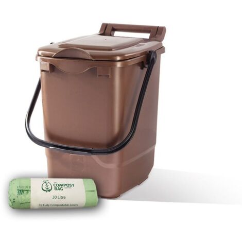 23ltr kitchen caddy brown with 25 Pack of Liners