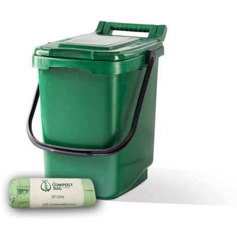 23ltr kitchen caddy green with 25 Pack of Liners