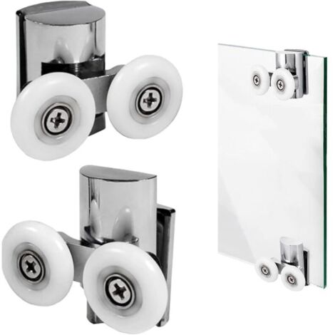 23MM 2Pcs Double Shower Roller for Shower Door Bottom Replacement Wheel