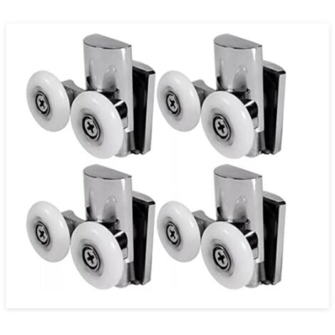 (23mm/2top+2bottom)Roulettes de Porte de Douche,23 mm Roues en Haut ou en Bas, porte Coulissante Douche pour Cabine Salle de Bains Porte en Verre