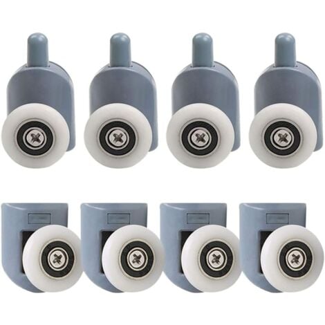 23mm Galets de porte de douche, 8pcs Porte de Douche Roulettes, Poulie de porte de douche, Roulettes Coulissantes Porte Salle de Bain pour Cabine Douche Salle de Bain-RAPANDA