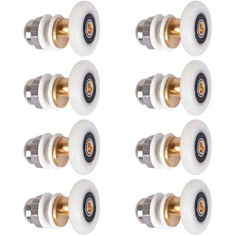 23mm Shower Door Rollers, Shower Wheels Runners Pulleys Fixing Glass Sliding Door Replacement Parts 8pcs