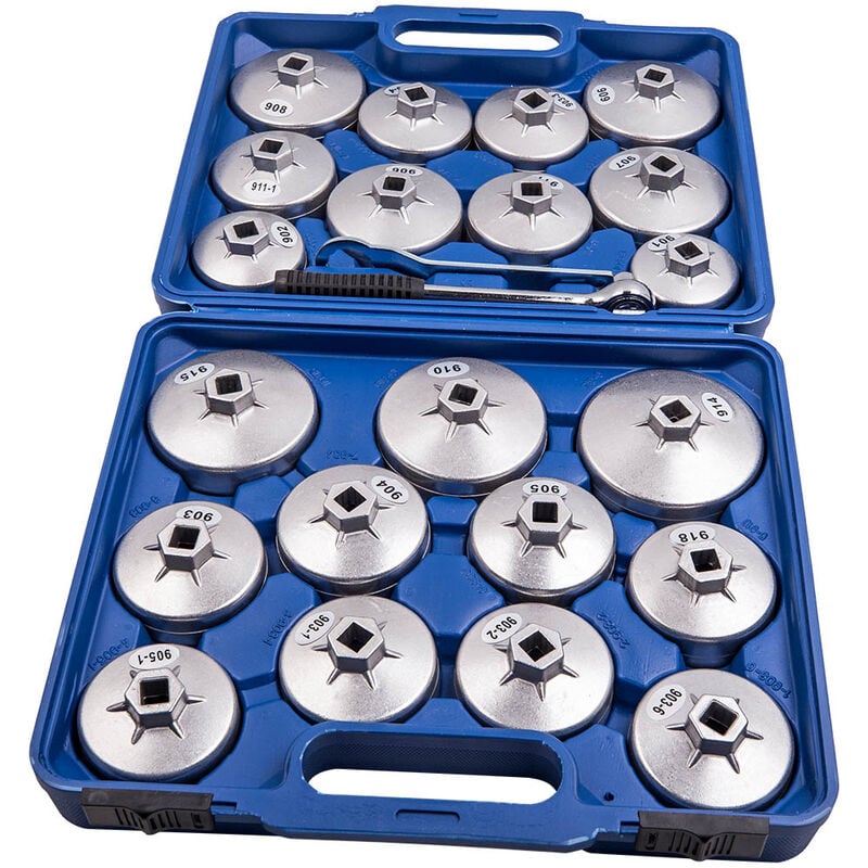 BFO - 23pcs Filtre à huile Clé Set Cap type Cap Type Oil Filter Wrench Removal Set