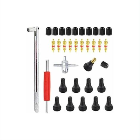 23Pcs Demonte Valve Pneu Outil, Valve Core Remover pour Voiture Remplacement, Valve Core 10pcs, 4-1 Outil de Réparation de Valve de Pneu - Démonte Valve Pneu, Tire Repair Kit