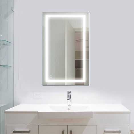 23W Miroir LED Lampe de Miroir 10060CM Miroir Lumineux Verre Trempé Blanc Naturel 6000K