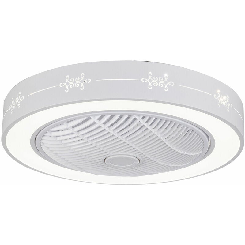 Senderpick - 23''weißer Deckenventilator mit Beleuchtung Fan Ceiling Fan Pendelleuchte Kronleuchter Dimmbar LED Licht mit Fernbedienung