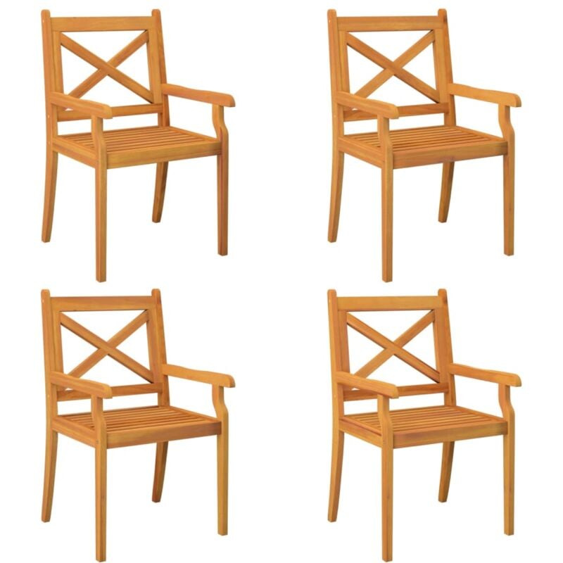Vidaxl - Chaises à manger d'extérieur lot de 4 Bois d'acacia massif