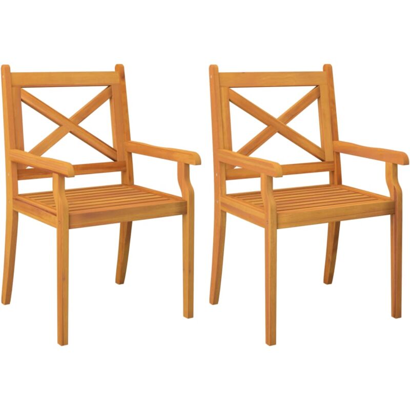 Vidaxl - Chaises à manger d'extérieur lot de 2 Bois d'acacia massif