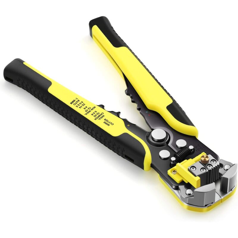 Linghhang - 24-10 AW/34-3 Gauge/0.2-6mm Wire Stripper, Dromild Automatic Stripping Tool, 8 Inch Self-Adjusting Wire Stripper, 3 in 1 Wire Stripper