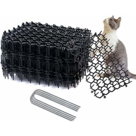 24 alfombrillas anti-gatos con pinchos, tiras de plástico de 20 x 15 cm, alfombrilla repelente para gatos, alfombrilla anti-gatos con pinchos, protección para jardín con pinchos, anti-perros y gatos.