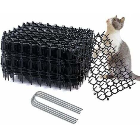 24 alfombrillas anti-gatos con púas, 20 x 15 cm, tiras de plástico con púas, repelentes para gatos, para jardín, perros y gatos.