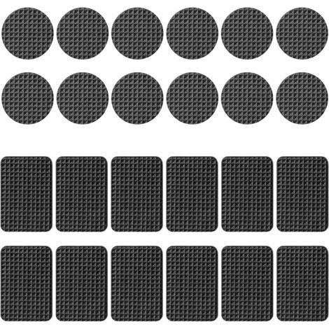24 almohadillas de goma antideslizantes para muebles, que protegen suelos de madera, patas de mesas, sillas y camas (negras).