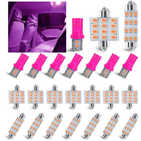 24 ampoules d'éclairage intérieur pour voiture, kit d'ampoules pour plafonnier T10 31 mm 41 mm LED de rechange pour éclairage intérieur de voiture, plafonniers, éclairage de plaque d'immatriculation, 