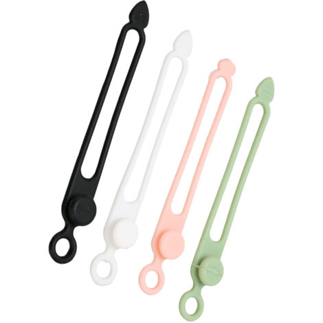24 attaches câbles en silicone réutilisables multicolores pour gestion des câbles électriques
