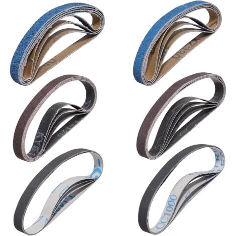 24 Bandes Abrasives 12,5x305mm, Grain 80-1000, Zircone, Carbure, Pour Affûteur Work Sharp