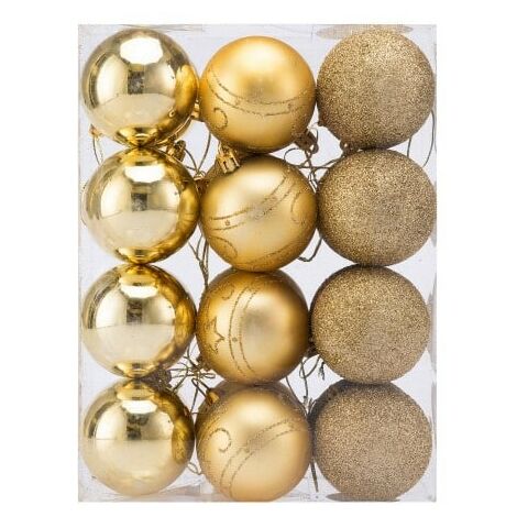 24 Boules de Noël Dorées pour décorer votre sapin de Noël