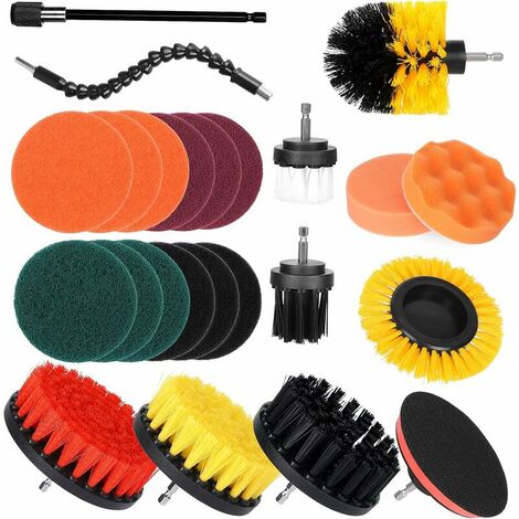24 Brosse Perceuse Brosse de Nettoyage pour Perceuse Ensemble de Brosse de Forage électrique Brosses pour Perceuse Electrique, Voiture, Sol, Salle de Bains, Cuisine