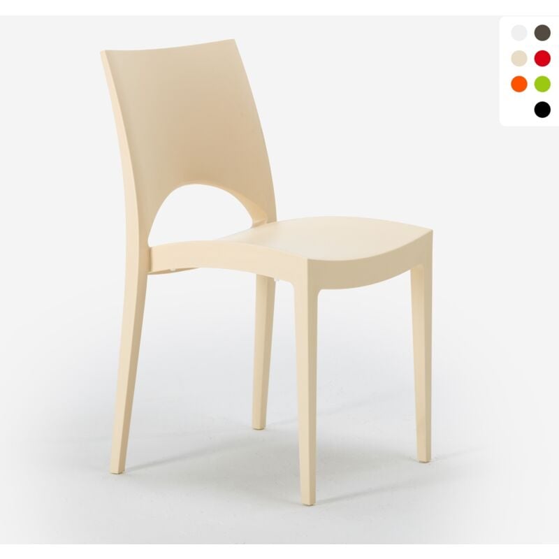 24 Chaises Paris Grand Soleil en polypropylène Restaurant bar café promo stock | Beige