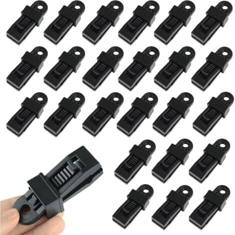 24 clip per teloni da tenda, clip regolabili per teloni da tenda, morsetti per teloni, tende da sole, teloni, campeggio all'aperto, tende da sole per roulotte