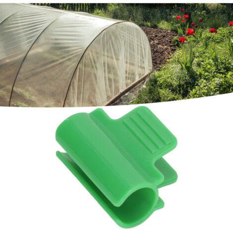 24 clips para invernadero, malla de un solo extremo para cubrir hileras, soporte para plantas, clips para túneles, estacas de jardín, clips para postes de malla de sombra para invernadero (19 mm)