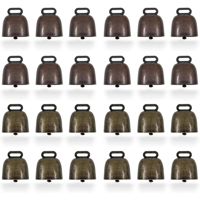 24 Cloches en cuivre pour pâturage, Cheval, Mouton, clochettes en Bronze pour Animaux de la Ferme, clochettes décoratives en métal pour Chien, Chat,