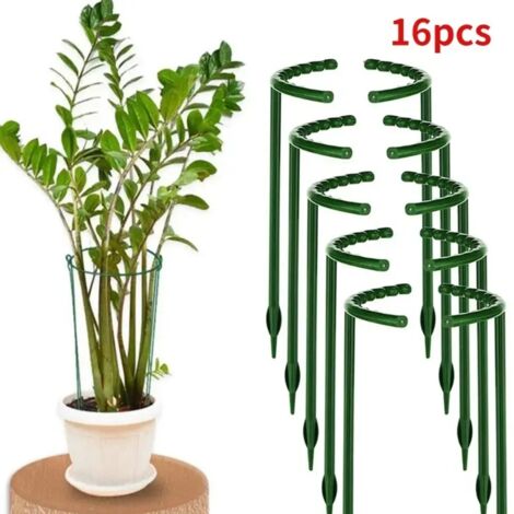 (24 cm - 1 pièce) Support à plantes en plastique pour fleurs, serres et compositions florales - Support de fixation pour tiges de jardin