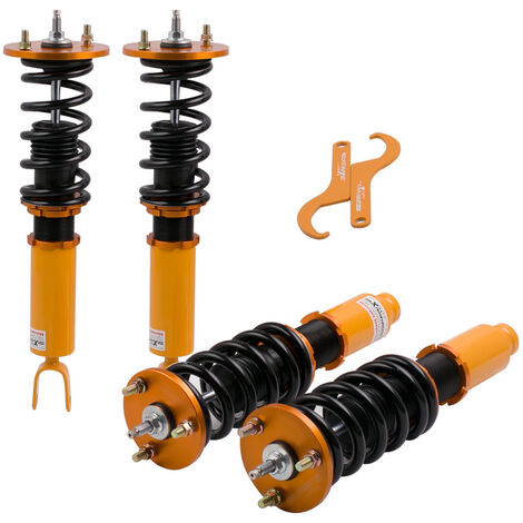 24 Dämpfungsstufen Gewindefahrwerk Für Honda Accord CD5 CD7 HährteverstellbarDmpfung Einstellbar Gewindefahrwerk Fahrwerk for Honda Accord CD5 CD7 1994-19