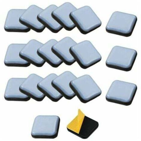 24 deslizadores autoadhesivos de teflón para muebles, cuadrados, de 25 a 25 mm, para sillas, sofás, escritorios, mesas y sillones GrooFoo