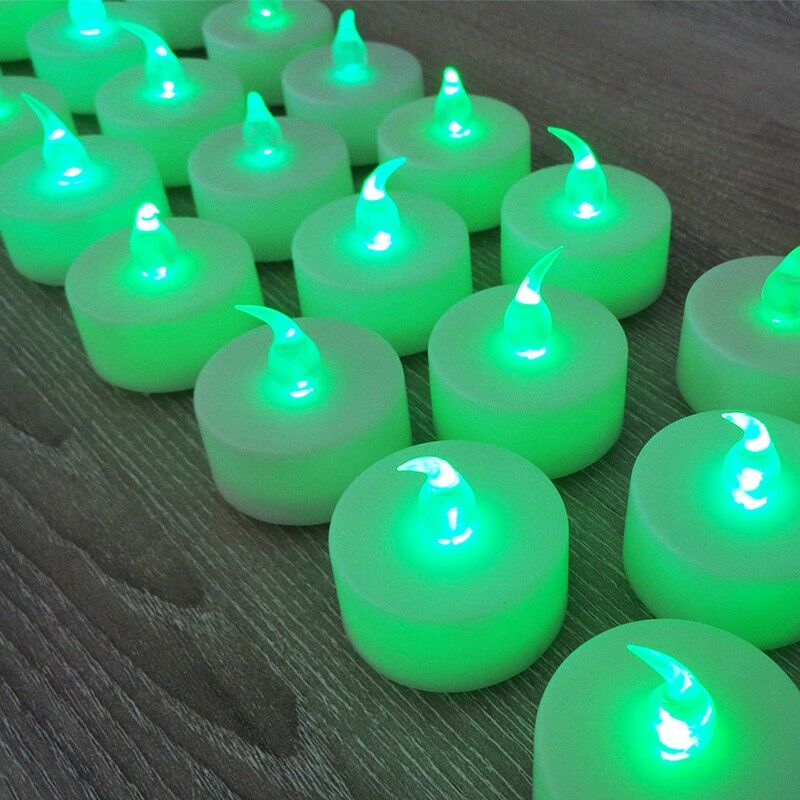 

24 Efecto de llama de velas verdes LED